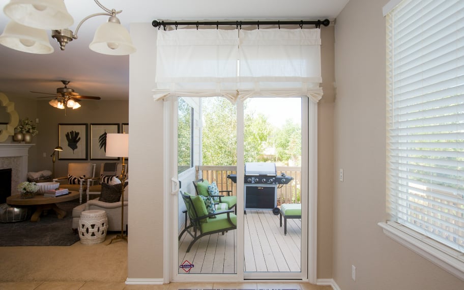 White Tumble Shades in a Living Room